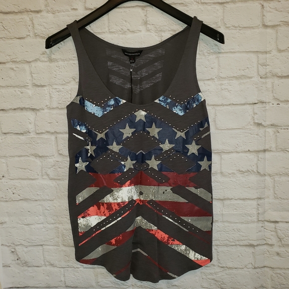 Rock & Republic Tops - Rock & Republic Red White Blue Flag Tank Top